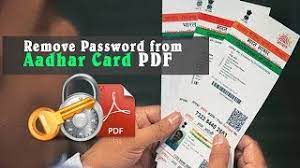 how to remove pword from aadhar card