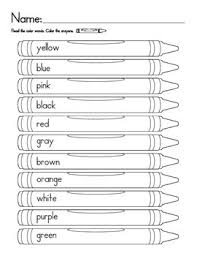 Colors worksheets to learn how to recognize colors and write color words preschoolers, kindergarden and early elementary. Color Words Coloring Page Crayons By Christine Begle Tpt