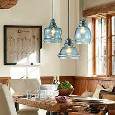 Kitchen Pendant Light Glass Lamp Blue