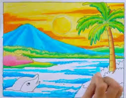 Gambar ini dibuatkan untuk anak anak untuk belajar mewarnai gambar sekolah tk dan paud ( pendidikan anak. Mewarnai Pemandangan Pantai Gabrez