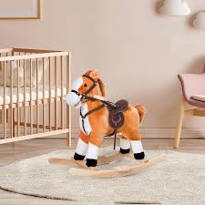qaba kids plush toy rocking horse