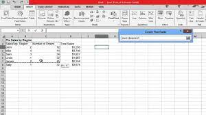 how to create pivot table in excel 2016