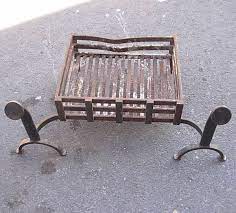 Old Iron Fire Grate With Dogs Tudor