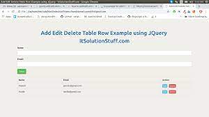 add edit delete table row exle using