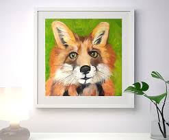 Fox Original Painting Animal Oil Art