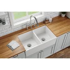 The smooth curvature of the spout is also visually pleasing. Elkay Fireclay Kitchen Sinks At Lowes Com