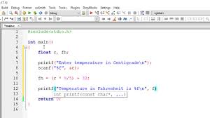 convert degree celsius to fahrenheit c