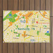 map of nashville tn outdoor rug by