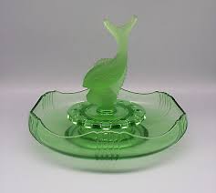 Green Glass Bowl Centre Piece