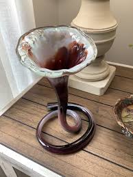 Trumpet Vase Vintage Hand Blown Art