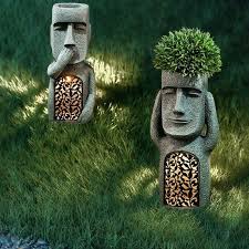 Moai Head Garden Decoration With Led