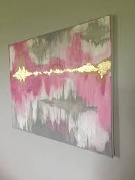 large abstract painting pink grey white