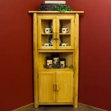 hidden lake log corner cabinet