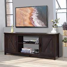 Costway 59 In Brown Coffee Tv Stand