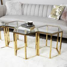 Honey Gold Hexagon End Table Home