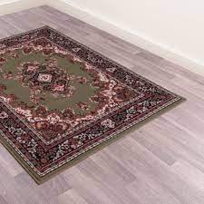 traditional poly lancashire green rug
