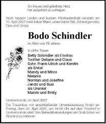 Bodo Schindler-im Alter von 78 | Nordkurier Anzeigen - 005704503501