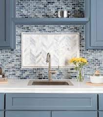 Blue Mosaic Tile Kitchen Backsplash