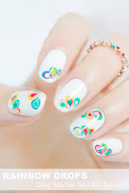 rainbow nails drag marble nail art