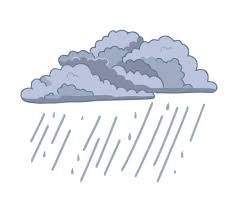 doodle of rain clouds cartoon clipart