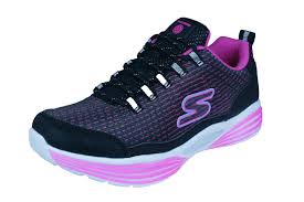Skechers S Lights Luminators Luxe Girls Trainers Shoes Black And Pink
