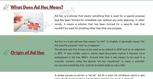 ad hoc what does ad hoc mean with