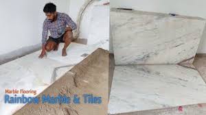 installation marble on concrete floor