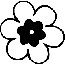 black and white flower clipart free