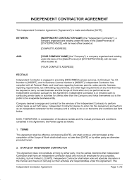 Independent Contractor Agreement Template Word Pdf By Business