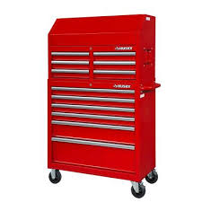 tool cabinet set in gloss red