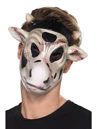 evil cow white black mask fancy