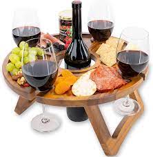 portable wine table keeps wine