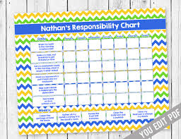 Printable Teen Chore Chart Reward Chart Responsibility Chart Weekly Chore Chart Behavior Chart Teen Chore Chart Printable You Edit Pdf