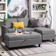 honbay dryades sectional sofas gray grey
