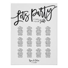 Wedding Seating Chart Reception Table Plan Poster Zazzle