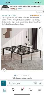 Queen Size Bed Frame 18 Inches For
