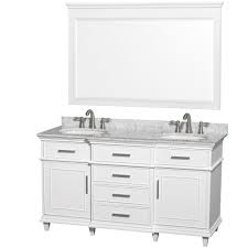 A vanity unit is an irreplaceable thing in any interior. Wyndham Collection Berkeley 60 In Double Vanity In White With Marble Vanity Top In Carrara White Oval Sink And 56 In Mirror Wcv171760dwhcmunrm56 The Home Depot