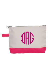 monogrammed canvas make up bag at