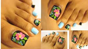 Manicure diseños en tonos pasteles. Bello Diseno Floral Pedicure Paso A Paso Floral Design Pedicure Step By Step Youtube