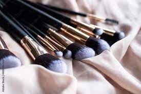 set of luxurious black makeup brushes