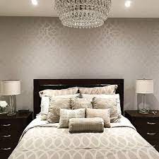 stenciled bedroom accent wall subtle