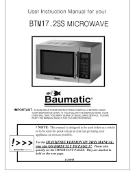 Baumatic Btm17 2ss User Manual