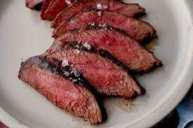 marinated venison steak peak to plate