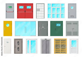 Entrance Doors Isolated Vector Icons