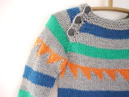Boys Knitted Sweater Triangle Chunky Pullover Fits 3 5