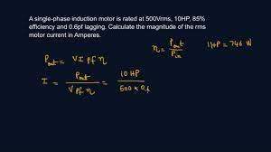 induction motor calcuate cur given