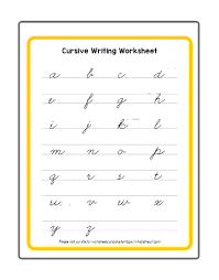 cursive writing a to z poster your