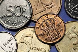 Münzen Von Belgien. Belgischen Krone Auf Dem Belgischen 50 Centimes-münze  Abgebildet. Lizenzfreie Fotos, Bilder Und Stock Fotografie. Image 33928894.