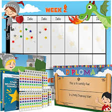 Potty Training Chart Reward Sticker Chart Dragon Theme Marks Behavior Progress Motivational Toilet Training For Toddlers And Children Great