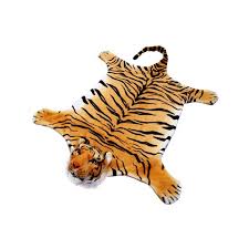 rug with realistic head wild tiger